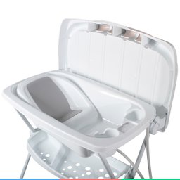 Banheira Para Bebe Banho Premium Com Suporte e trocador 20 Litros Branca e Rosa - Galzerano - 6