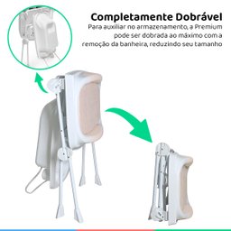 Banheira Para Bebe Banho Premium Com Suporte e trocador 20 Litros Branca e Rosa - Galzerano - 4