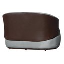 Ver imagem 3 de Namoradeira 2 Lugares Orgânica Decorativa Beatriz Veludo Cinza/pu Marrom - Montanaris Decor