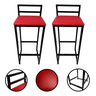 Kit 2 Banquetas Quadrada Bistro Industrial Alta Casa Bar Cozinha:vermelho - 2