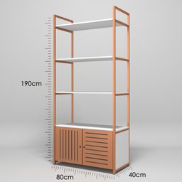 Estante de Livros Estilo Industrial Prateleira Branca Com Cobre Multiuso Escritório - 4