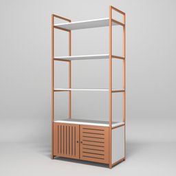 Estante de Livros Estilo Industrial Prateleira Branca Com Cobre Multiuso Escritório - 8