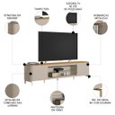 Ver imagem 3 de Rack Bancada para Tv 85 Pol 239cm Martan Tauari/off Flex L06 - Mpozenato