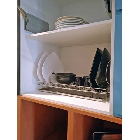 Escorredor de Louça Versátil Masutti Copat para Armário ou Bancada com Bandeja de Inox 304l 564mm