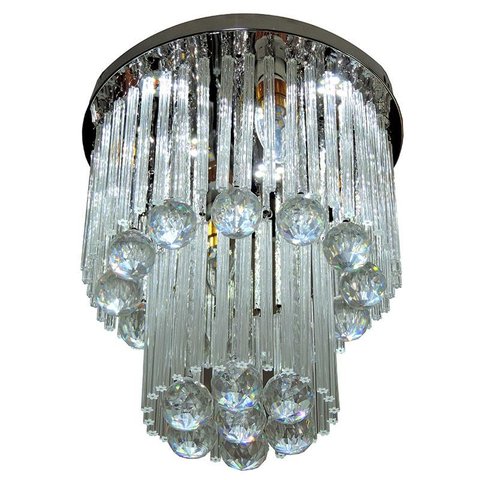 Lustre Plafon Cristal Quadrado 1503/300-Diamante - Prata