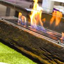 Ver imagem 2 de Lareira Ecológica no Dormente 70CM X 22 CM com Vidros, Rodinhas e Queimador em Ferro e Manta Cerâ