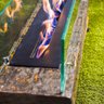 Lareira Ecológica no Dormente 70CM X 22 CM com Vidros, Rodinhas e Queimador em Ferro e Manta Cerâ - 3