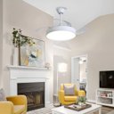 Ver imagem 5 de Ventilador Lampada de Teto Grande Led 3 em 1 Controle Remoto Retratil Ajustavel Quarto Sala Casa Tra