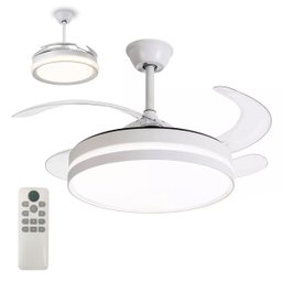 Ventilador Lampada de Teto Grande Led 3 em 1 Controle Remoto Retratil Ajustavel Quarto Sala Casa Tra - 10