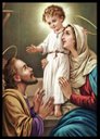 Ver imagem 1 de Quadro Decorativo Religioso Jesus Maria e José Família de Nazaré 40x50cm com Moldura e Vidro