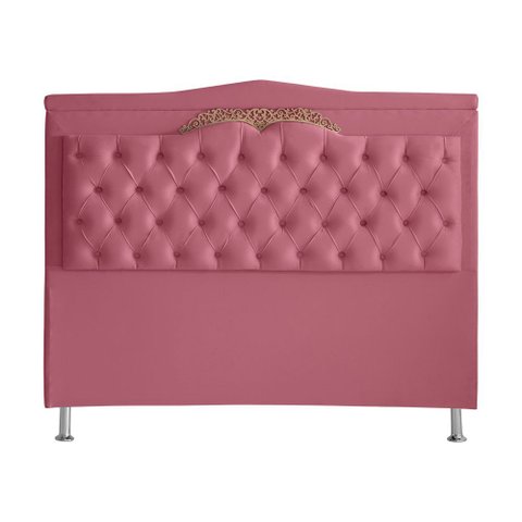 Cabeceira de Cama Box Madri Casal King 195 Cm Suede Rosa Bebê do Lar Móveis e Decoração
