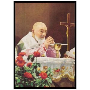 Quadro Decorativo Religioso São Padre Pio de Pietrelcina 30x40cm com moldura e vidro