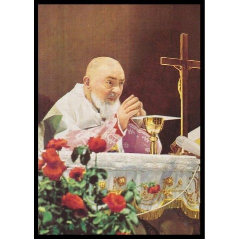 Quadro Decorativo Religioso São Padre Pio de Pietrelcina 40x50cm com Moldura e Vidro