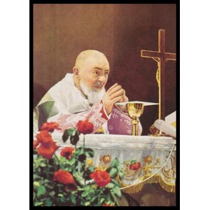 Quadro Decorativo Religioso São Padre Pio de Pietrelcina 40x50cm com moldura e vidro
