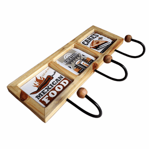 QUADRO CABIDEIRO 3 GANCHO TEMA MEXICAN COCKTAIL CAKES