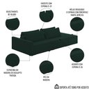 Ver imagem 5 de Sofá Ilha Modular com Puff para Sala Living 232cm Georgia K04 Veludo Verde - Mpozenato