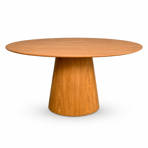Mesa de Jantar Oval 120x80cm em Freijó Melamínico - Base Cone