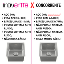 Ver imagem 2 de Cuba Aço Inox 304 Cromada 44x38 Cm Moderna com Válvula Inovartte Icb05