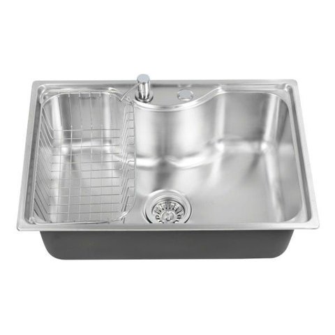 Cuba em Aço Inox 304 com Válvula, Dosador Detergente e Cesto Cozinha Área Gourmet Inovartte Icb03