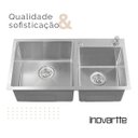 Ver imagem 3 de Cuba Dupla Aço Inox 304 Cozinha Área Gourmet com Válvula e Dispenser Inovartte Icb10