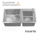 Ver imagem 3 de Cuba Dupla Aço Inox 304 Cozinha Área Gourmet com Válvula e Dispenser Inovartte Icb10