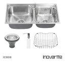 Ver imagem 4 de Cuba em Aço Inox 304 com Válvula, Dispenser e Cesto Cozinha Área Gourmet Inovartte Icb06
