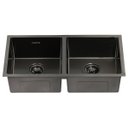 Ver imagem 1 de Cuba Dupla Preta Aço Inox 304 Cozinha Área Gourmet Moderna com Válvula Inovartte Icb08
