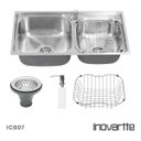 Ver imagem 3 de Cuba em Aço Inox com Válvula, Dispenser e Cesto Cozinha Área Gourmet Marca Inovartte Icb07