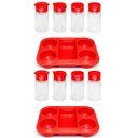 Ver imagem 1 de Kit 2 Porta Condimentos para Restaurantes e Lanchonetes 4 Frascos Vermelho