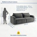 Ver imagem 3 de Sofá Cama 4 Lugares Retrátil e Reclinável 276cm Montreal