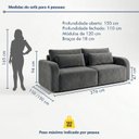 Ver imagem 3 de Sofá Cama 4 Lugares Retrátil e Reclinável 276cm Montreal