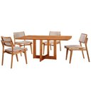 Ver imagem 2 de Mesa Patros Tampo 120cm Laminado Barril com 4 Cadeiras Eva Moderna Mobília