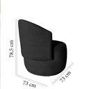 Ver mais imagens de Kit Namoradeira + 2 Poltronas Decorativa Beatriz Orgânica Couro Preto