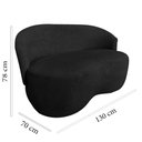 Ver imagem 5 de Kit Namoradeira + 2 Poltronas Decorativa Beatriz Orgânica Couro Preto