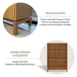 Cristaleira 2 Portas 115cm 100% Madeira Maciça Barcelona - 8