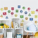 Ver imagem 1 de Adesivo Destacável Educativo Formas Geométricas e Cores - Cartela com 50 unidades