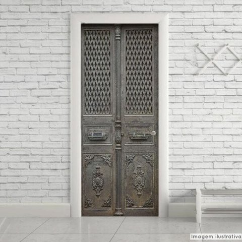Adesivo para Porta Metálico Antigo Metal - 0,90 x 2,10m
