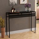 Ver imagem 1 de Aparador de Vidro Estilo Industrial para Sala de Estar Nilo - Preto