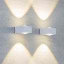 Ver imagem 1 de Arandela de Parede Led Folui Retangular Facho Duplo Aberto Externo 3000k 3w Bivolt 5,3x7x8,3cm Alumí