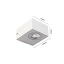 Ver imagem 2 de Arandela de Parede Led Folui Retangular Facho Duplo Aberto Externo 3000k 3w Bivolt 5,3x7x8,3cm Alumí