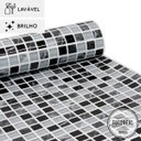Ver imagem 2 de Papel de Parede Lavavel para Banheiro Cozinha Revestimento Brilho Pastilha - Várias Cores - Preto