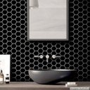 Ver imagem 3 de Papel de Parede Pastilha para Cozinha Colmeia - Varias Cores - Preto