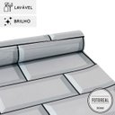 Ver imagem 2 de Papel de Parede Lavavel para Banheiro Cozinha Revestimento Brilho Azulejo Metro Branco - 0,58 x 1,00