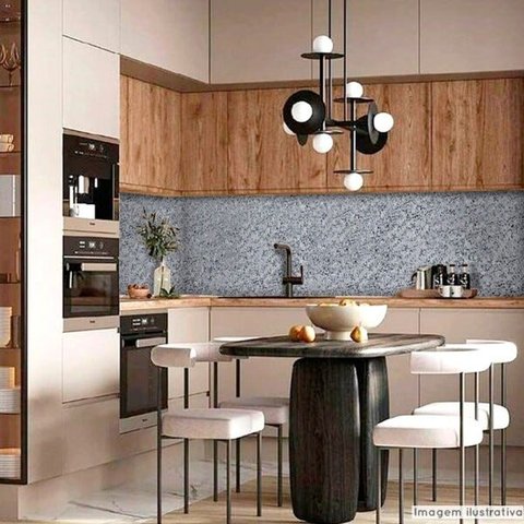 Papel de Parede Lavavel para Banheiro Cozinha Revestimento Brilho Pedra Cinza Nobre - 0,58 x 1,00m