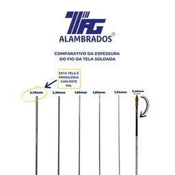 Tela Soldada Tag Malha 5,0x5,0cm Fio 2,76mm Rl 15x1,5m - 6