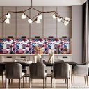 Ver imagem 1 de Papel de Parede Lavavel para Banheiro Cozinha Revestimento Brilho Azulejo Bauhaus - 0,58 x 1,00m