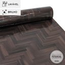 Ver imagem 2 de Papel de Parede Lavavel para Banheiro Cozinha Revestimento Brilho Chevron Wood - 0,58 x 1,00m