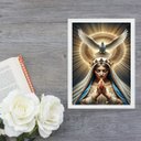 Ver imagem 1 de Quadro Virgem Maria e o Espírito Santo 24x18cm - com Vidro:moldura Branca