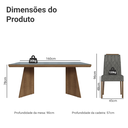 Ver imagem 4 de Conjunto Sala de Jantar Tampo de Vidro 6 Cadeiras Rustic/Cinza/Silver Pienza Madesa