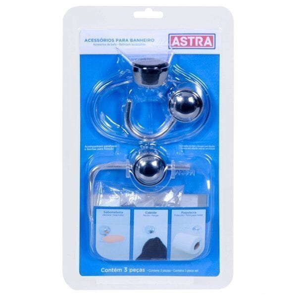 Kit de Acessórios para Banheiro 3 Peças Astra - 1